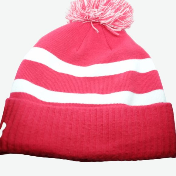 COPY - Under Armour white and red strips one size knit beanie hat - Picture 2 of 4